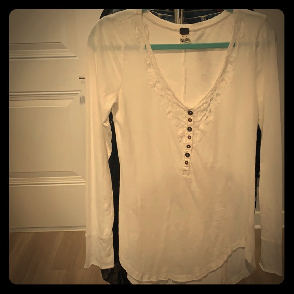 Free People cream vintage top
